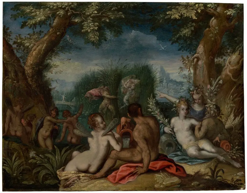 Pan and Syrinx with River Gods and Nymphs, by Pietro Mera