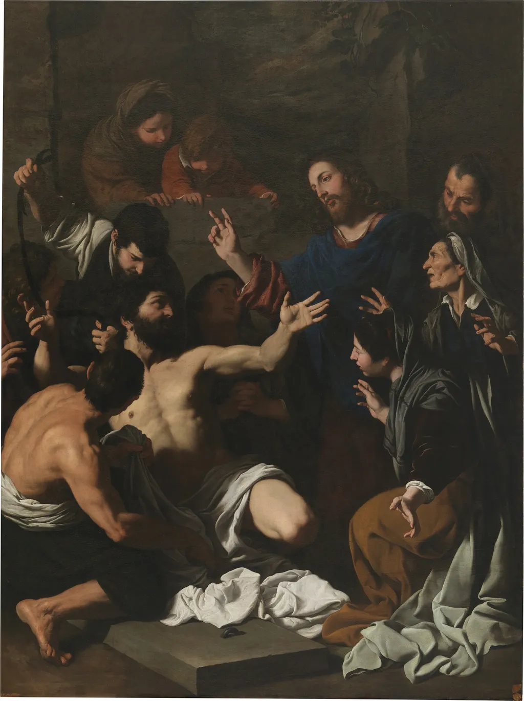 The raising of Lazarus, by Pietro Novelli, oil, 1635