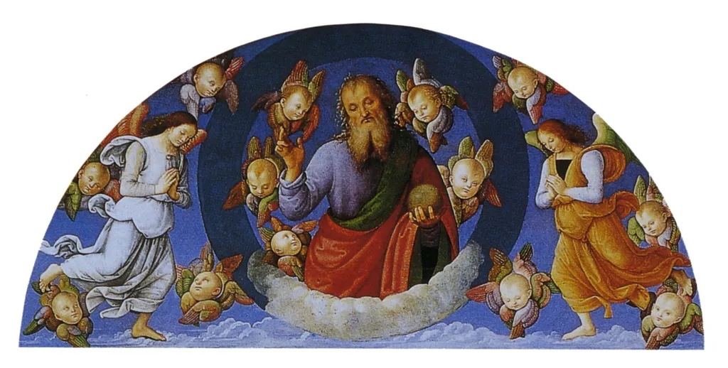 Eternal Father with cherubim and angels, by Pietro Perugino, unspecified, 1498