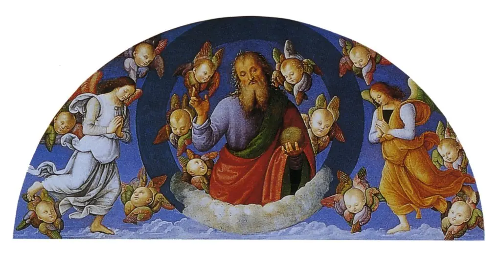 Eternal Father with cherubim and angels, by Pietro Perugino