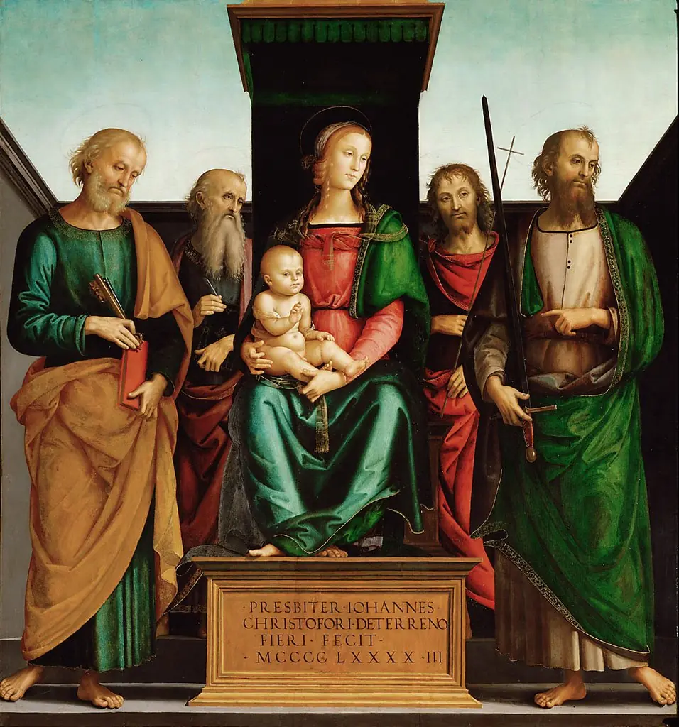Mary with Child and Four Saints, by Pietro Perugino