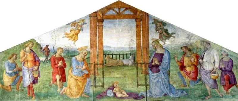 The Nativity: The Virgin, Saint Joseph and the Shepherds Adoring the Infant Christ, by Pietro Perugino, unspecified, 1522