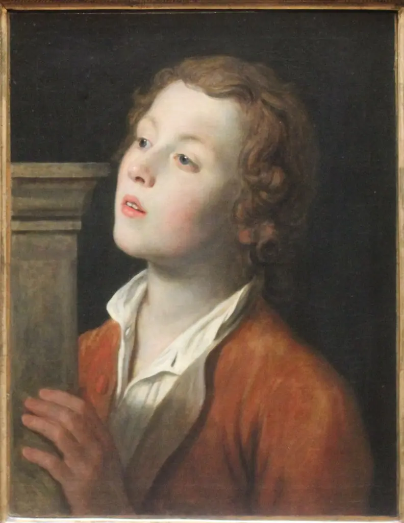 Boy on a pedestal, by Pietro Rotari