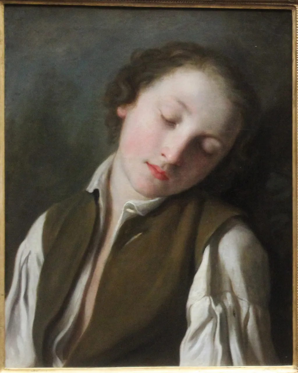 Sleeping boy, by Pietro Rotari, oil, 1734