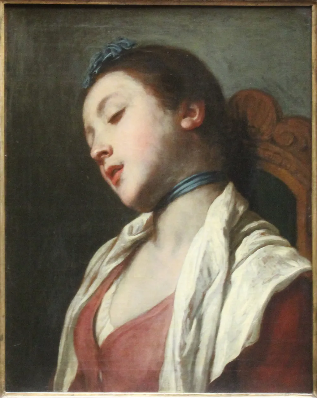 Slumbering girl, by Pietro Rotari, oil, 1734