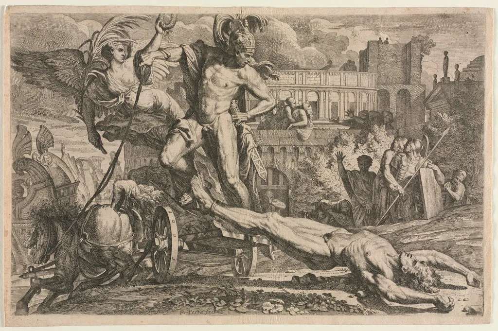 Achilles Dragging the Body of Hector, by Pietro Testa, 1648