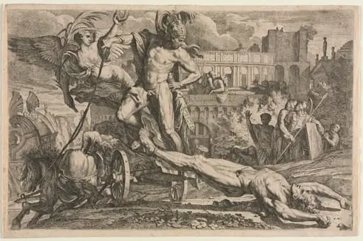 Achilles Dragging the Body of Hector, by Pietro Testa