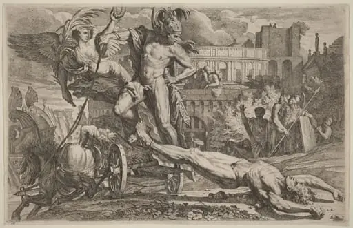 Achilles Dragging the Body of Hector, by Pietro Testa