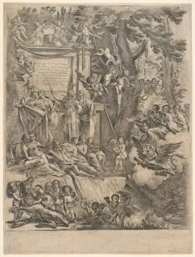 Allegory in Honor of the Arrival of Cardinal Franciotti as Bishop of Lucca, by Pietro Testa