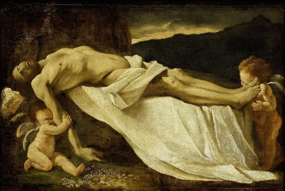 The Dead Christ mourned by Angels, by Pietro Testa