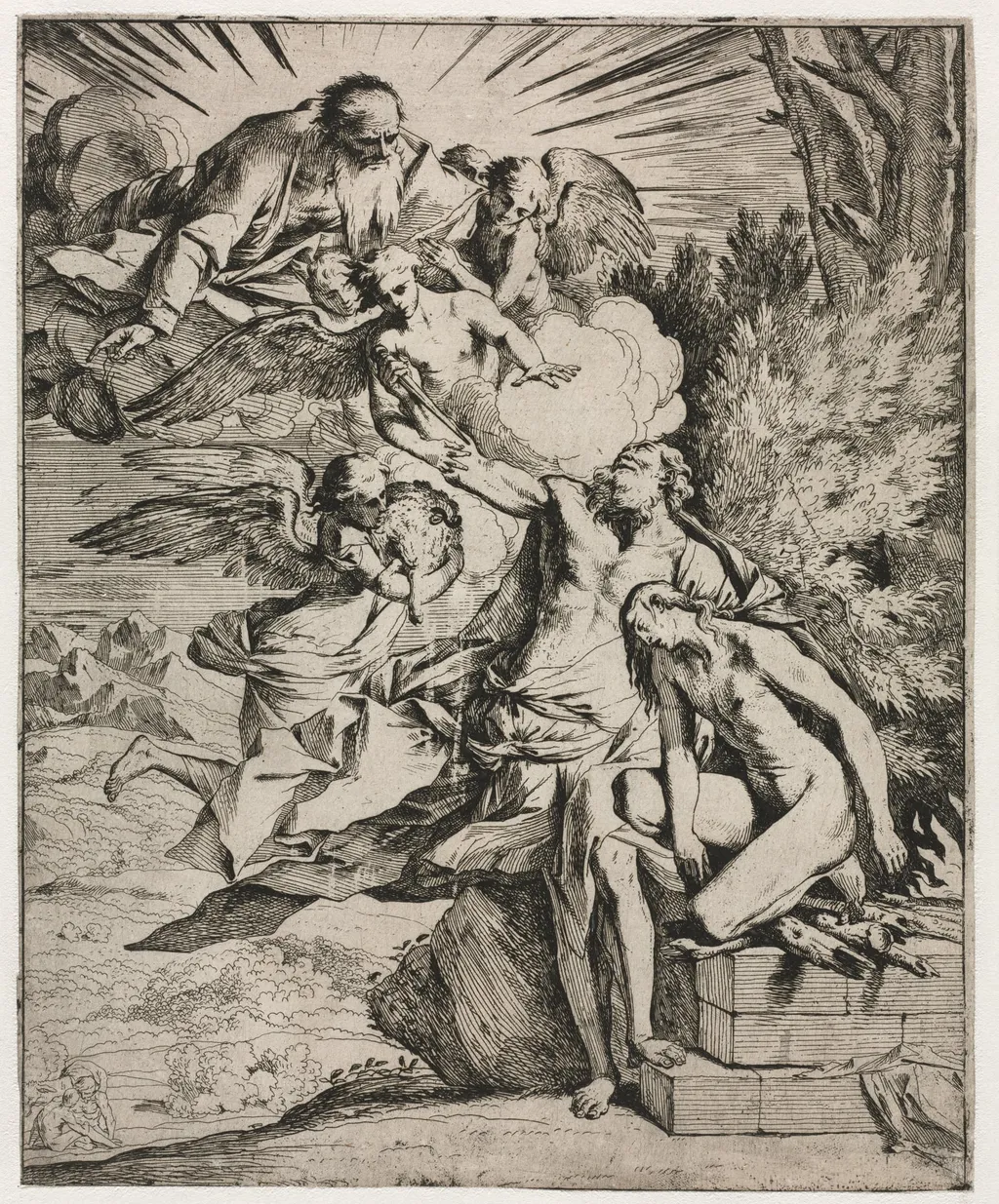 The Sacrifice of Abraham, by Pietro Testa, 1648