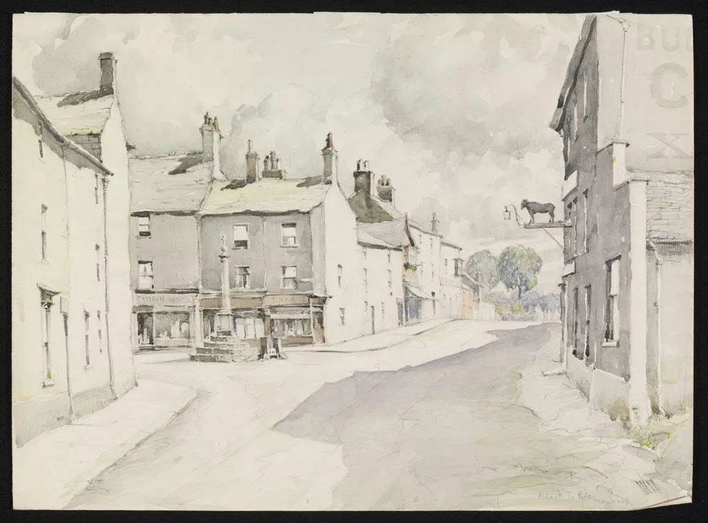 Market Place, Poulton-le-fylde, near Blackpool, by Pile, watercolor, 1943