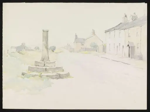 The Village Street and Roman Cross, Affetside, by Pile