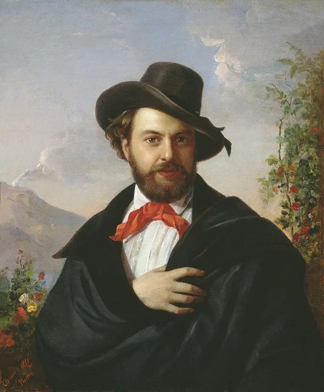 Selbstporträt, by Pimen Orlov, unspecified, 1851