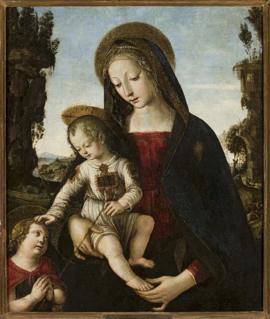 Madonna with Child Jesus and St. John, by Pinturicchio