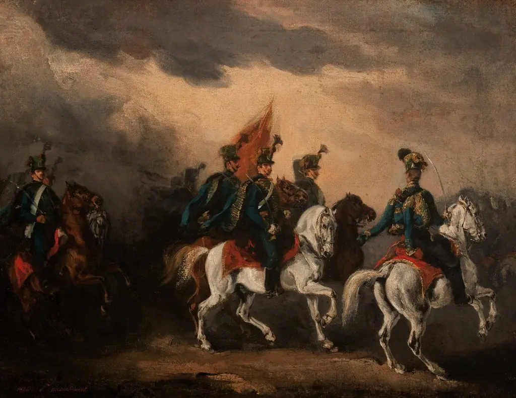 Blue Hussars, by Piotr Michałowski