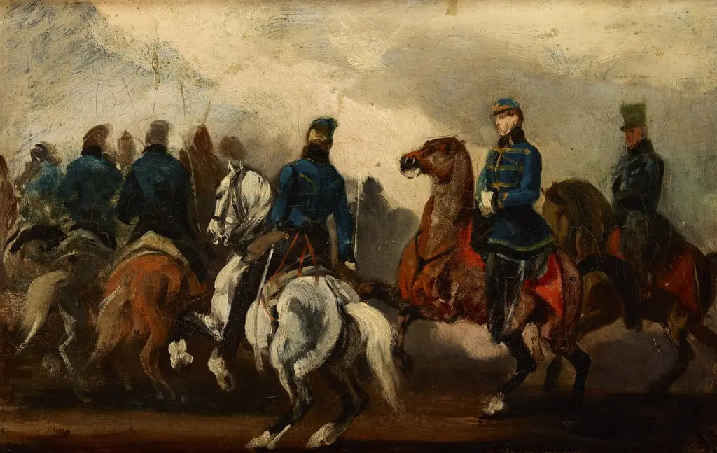Detachment of Austrian Hussars, by Piotr Michałowski