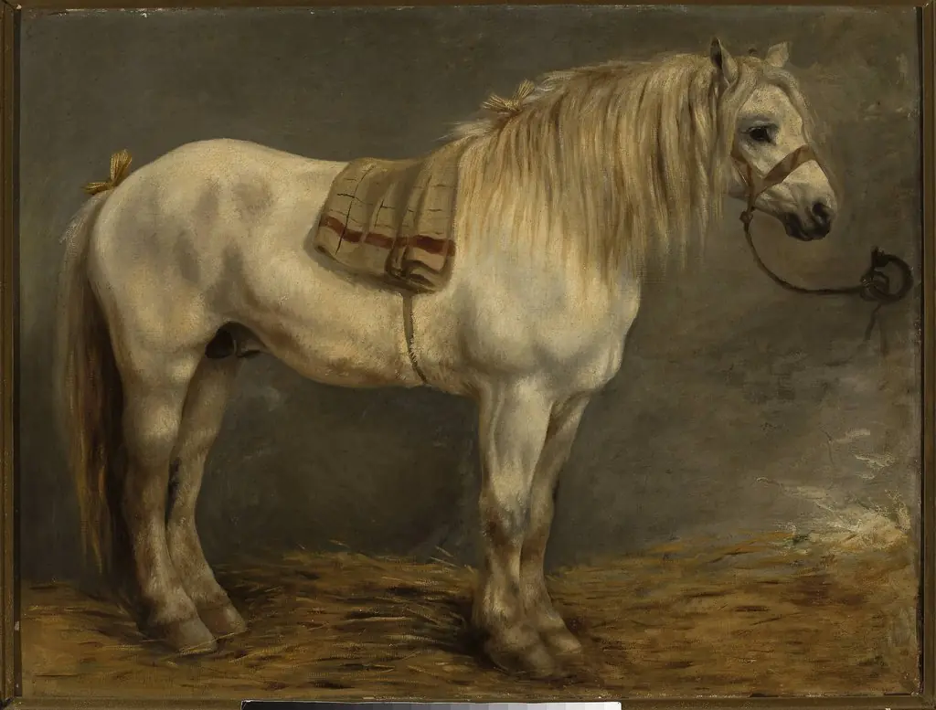 Horse in the stables, by Piotr Michałowski