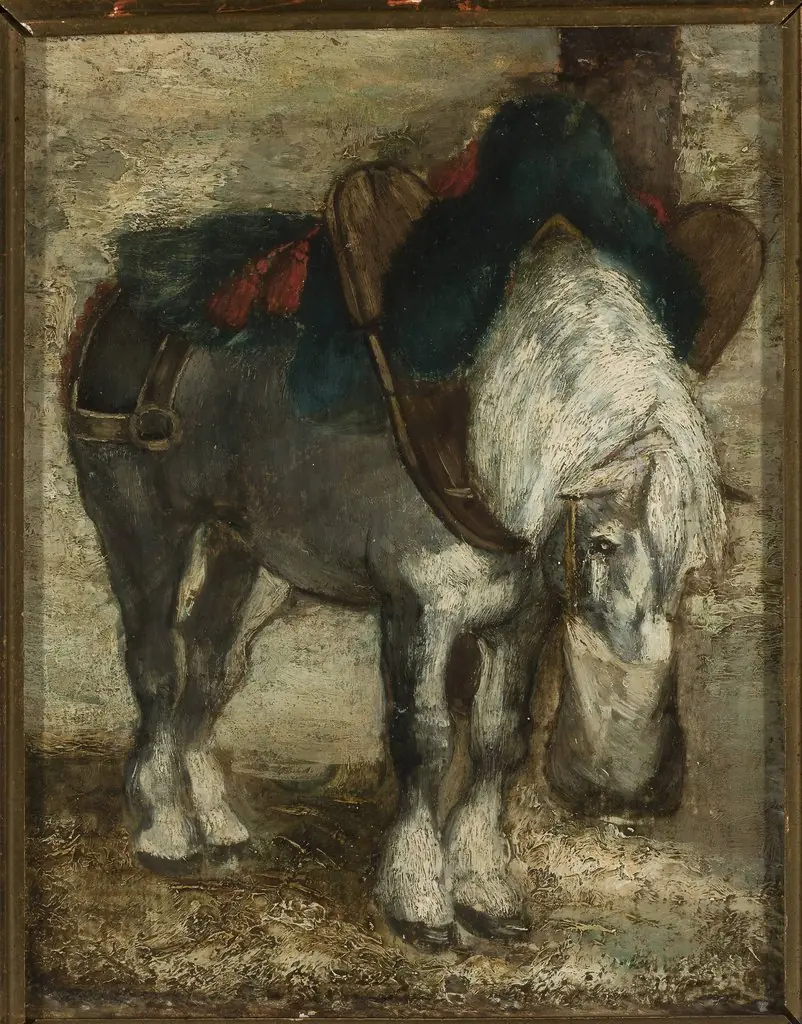 Percheron harnessed, by Piotr Michałowski