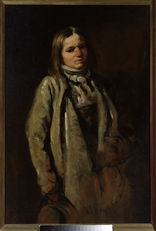 Study of a village boy, by Piotr Michałowski, oil, 1841