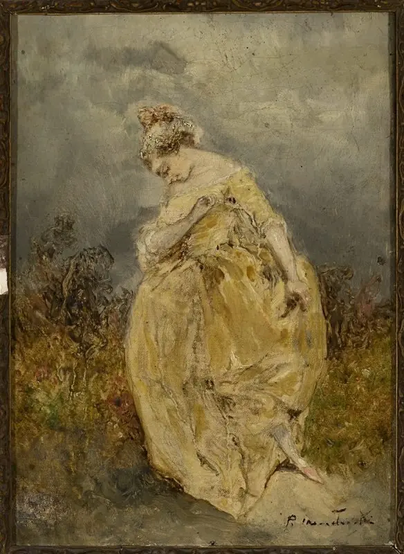Woman in the garden, by Piotr Michałowski