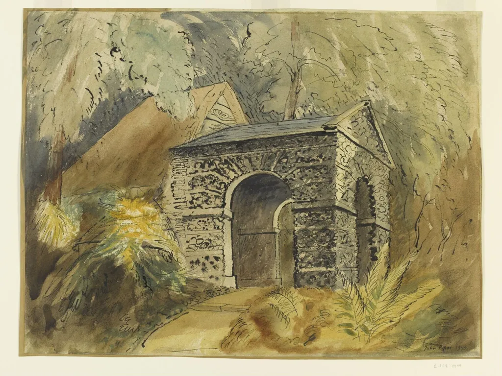 The Ice Store in the grounds of Buckland House near Faringdon, by Piper, watercolor, 1940