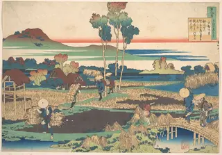 百人一首　うはかゑとき　天智天皇|Poem by Tenchi Tennō, from the series One Hundred Poems Explained by the Nurse (Hyakunin isshu uba ga etoki), by Katsushika Hokusai