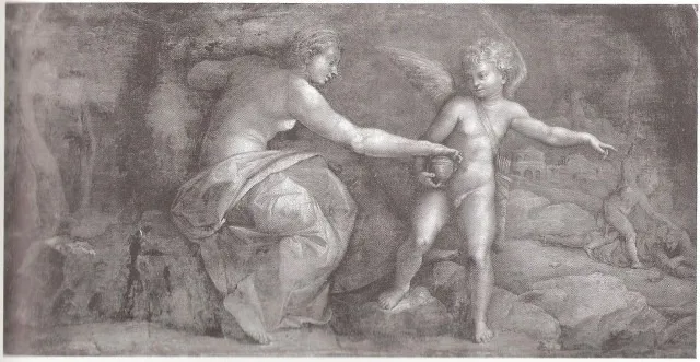 Cupid and Psyche, by Polidoro da Caravaggio, oil