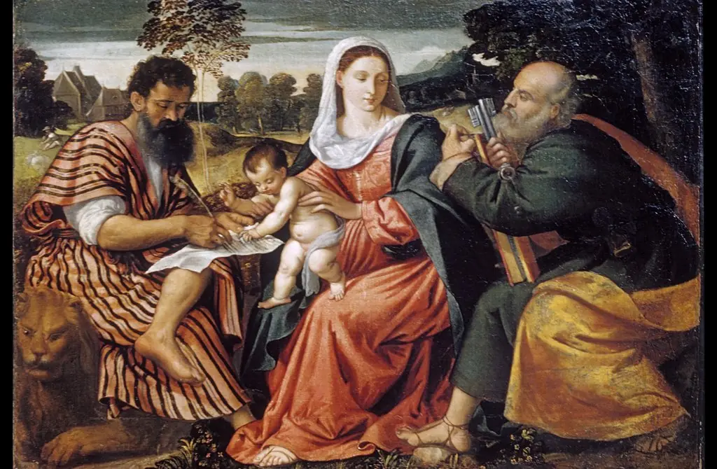 Madonna and Child with Saints Mark and Peter, by Polidoro da Lanciano