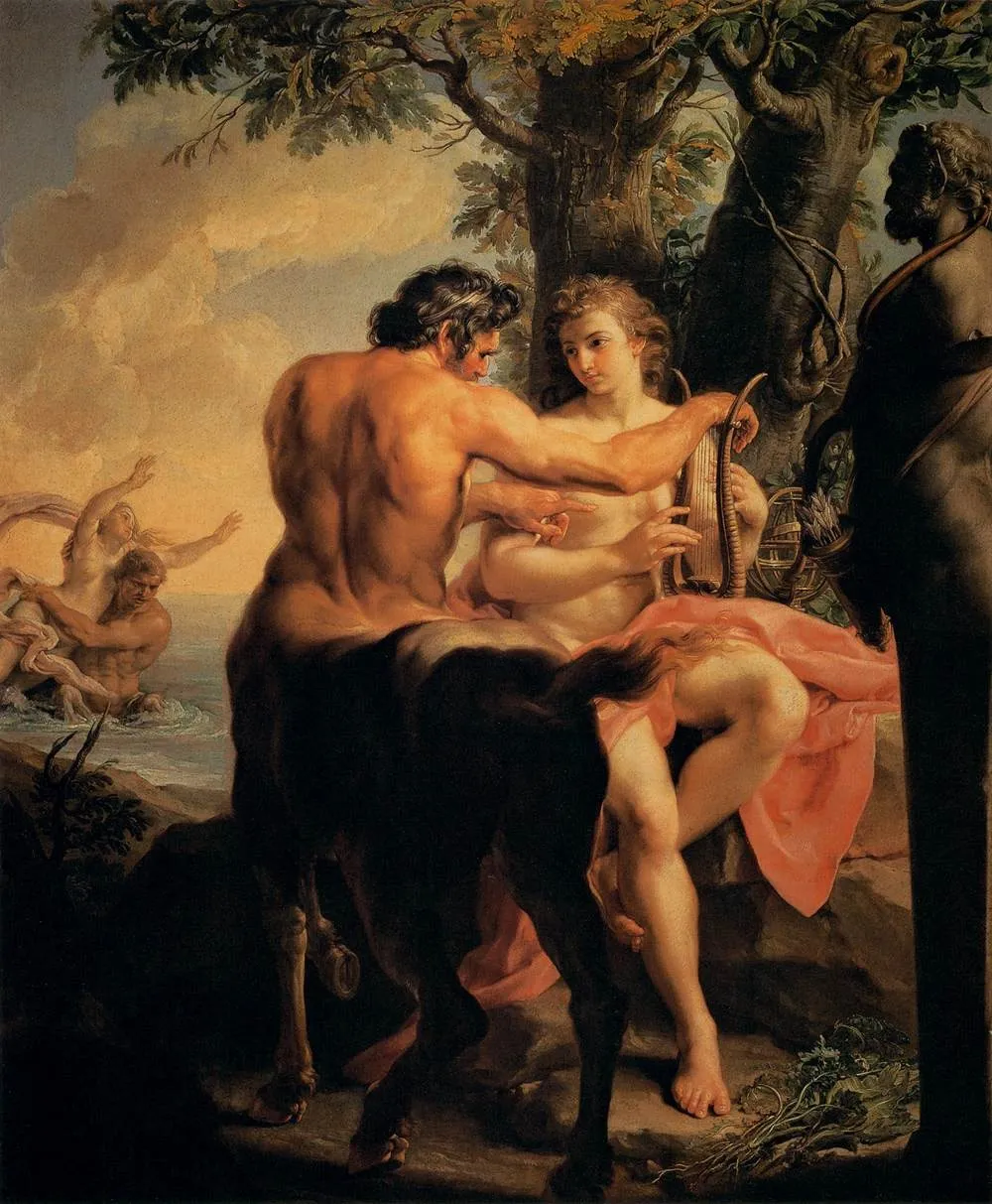 Achilles and the Centaur Chiron, by Pompeo Batoni, oil, 1746