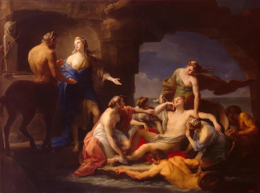 Thetis takes Achilles from the Centaur Chiron