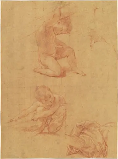 Two Nude Children Lifting a Cudgel, by Pompeo Batoni
