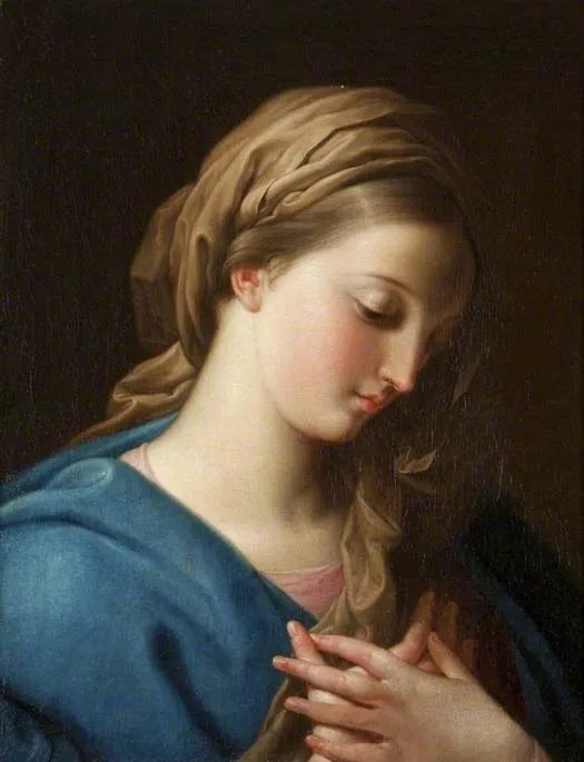 Virgin Annunciate, by Pompeo Batoni, oil, 1757