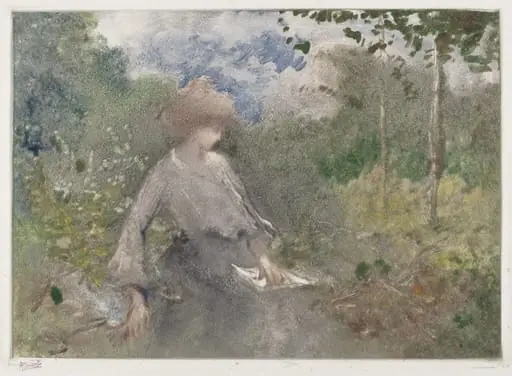 Reading in a Garden (Lettura in giardino), by Pompeo Mariani