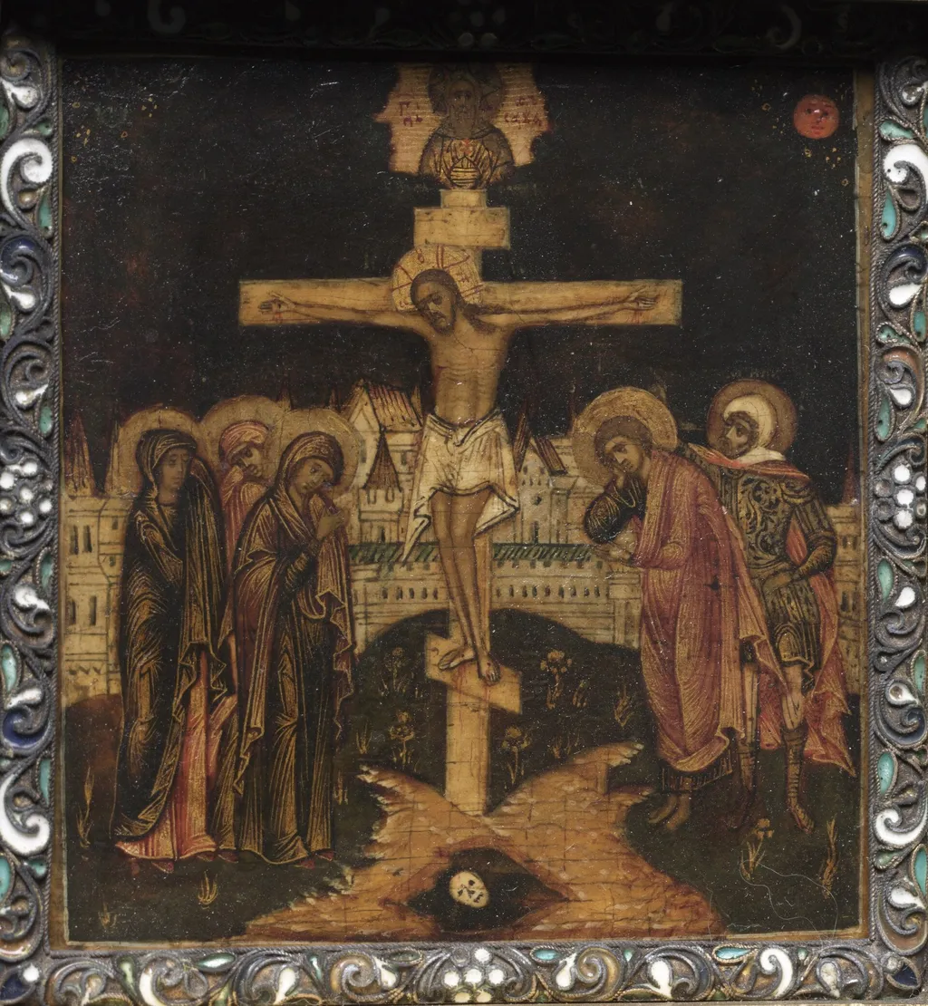 Portable Triptych Icon: The Crucifixion, unspecified, 1649