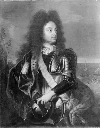 Portræt af Frederik Walter (1671-1718), gehejmeråd, overhofmester. Hvid Ridder 1701