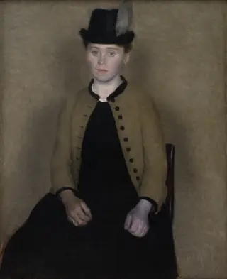 Portræt af Ida Ilsted, senere kunstnerens hustru, by Vilhelm Hammershøi