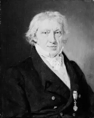 Portræt af Søren Nicolaus Johan Bloch, rektor ved Roskilde Kathedralskole, by Christian Albrecht Jensen