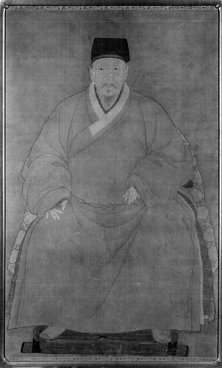 明 佚名 人物肖像 圖 鏡面|Portrait of a Gentleman, ink, 1600