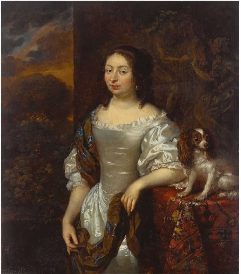 Portrait of a Lady with a Dog on a Table