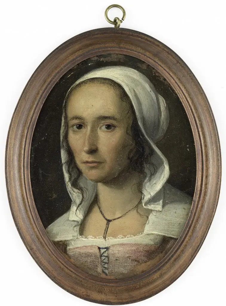 Portrait of a woman, possibly a self portrait of Anna Maria van Schurman (1607-1678), 1645