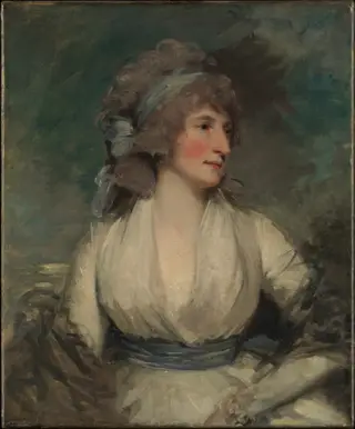 Portrait of a Woman; (reverse, now covered by relining canvas) Study of a Child's Head, by John Hoppner