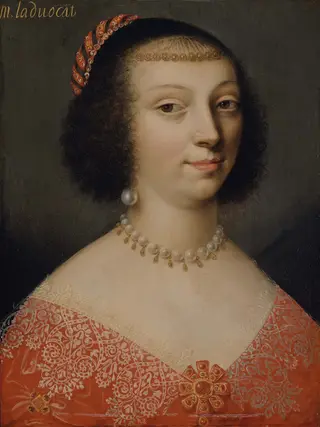 Portrait of a Woman Wearing a Pearl Necklace