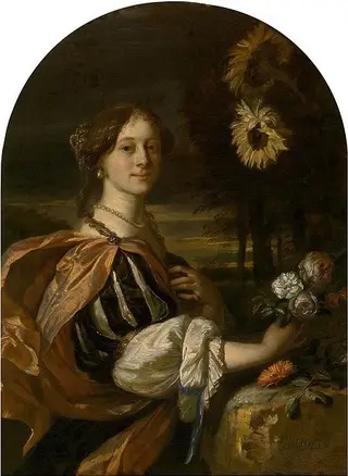 Portrait of a Woman with Sunflowers, by Carel de Moor