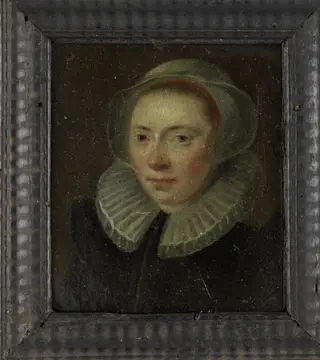 Portrait of a young woman at bust length