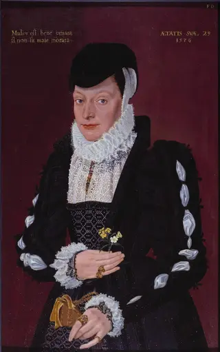Portrait of an Unknown Lady in mourning dress, dated 1576., 1588