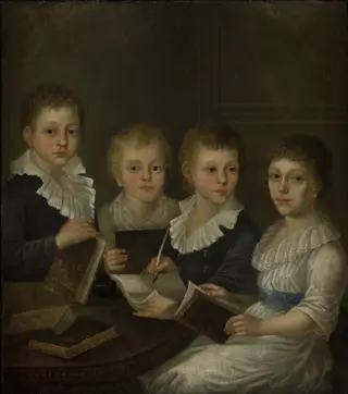 Portrait of Children of Kunegunda and Albert Ignacy Siedliski from Trzcianiec: Leon, Rozalia, Adam and Helena