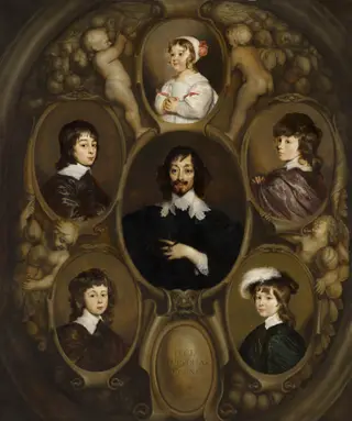 Portrait of Constantijn Huygens (1596-1687) and his Five Children