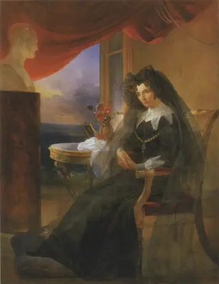Portrait of Empress Dowager Yelizaveta Alekseevna, by Pyotr Basin