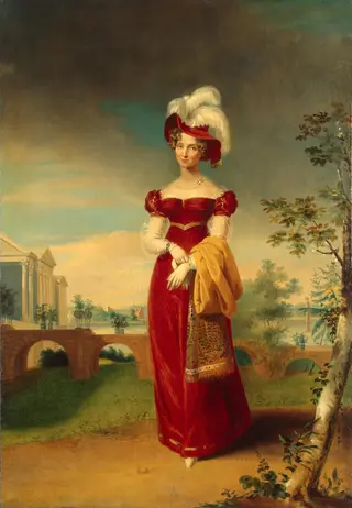"Portrait of Empress Elizabeth Alexeyevna in a Park in Tsarskoye Selo" (copy)